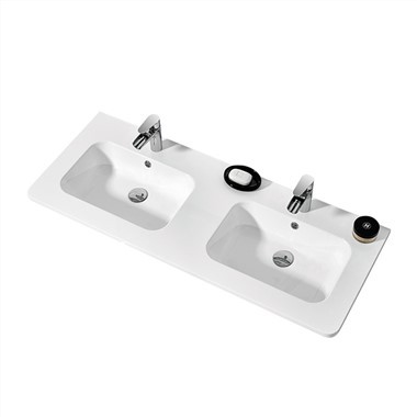 Encimera de lavabo doble color blanco